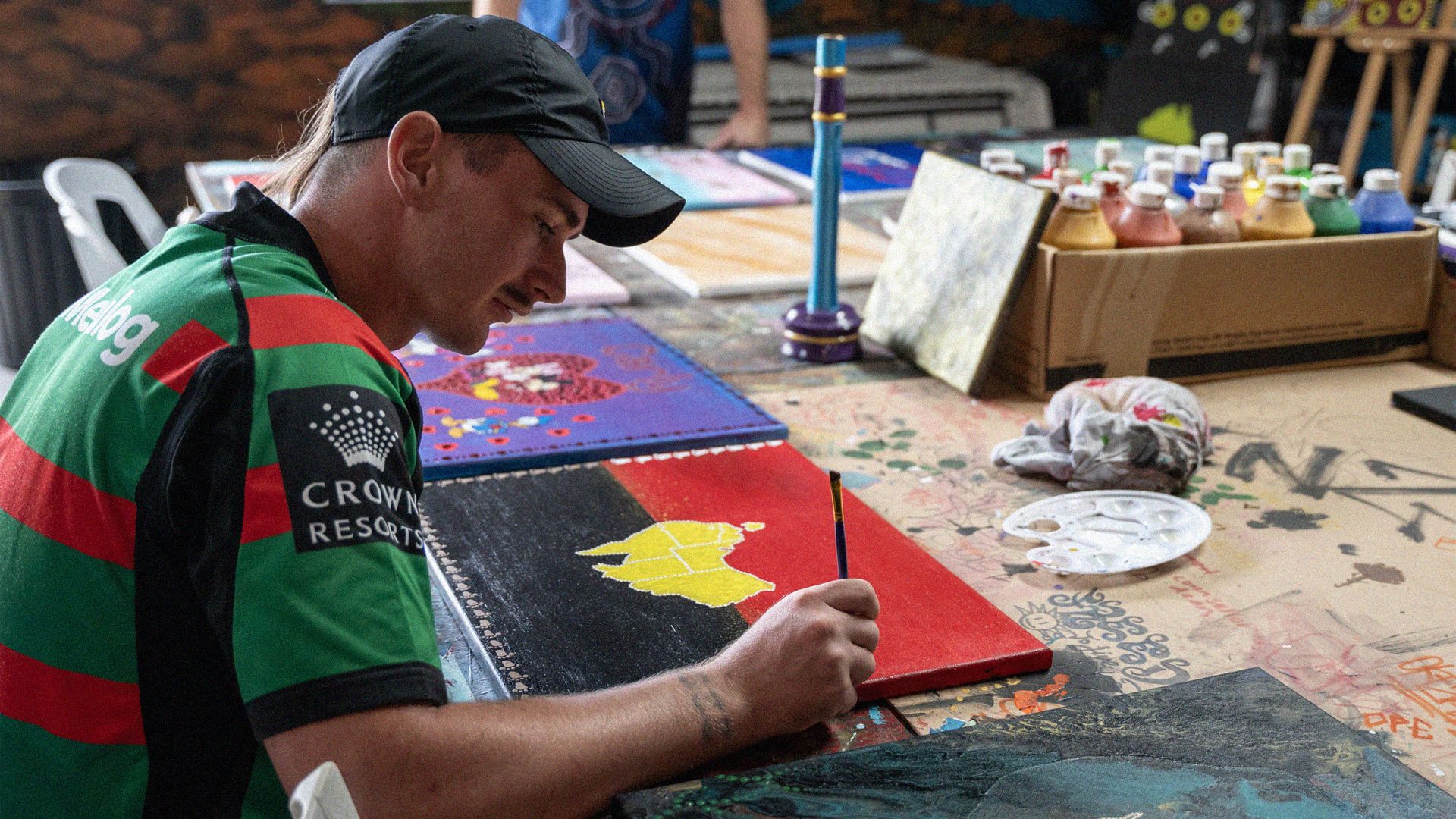 young man painting