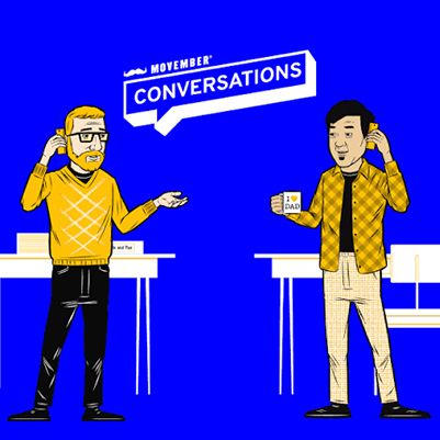 A graphic showing the Movember Conversations service.