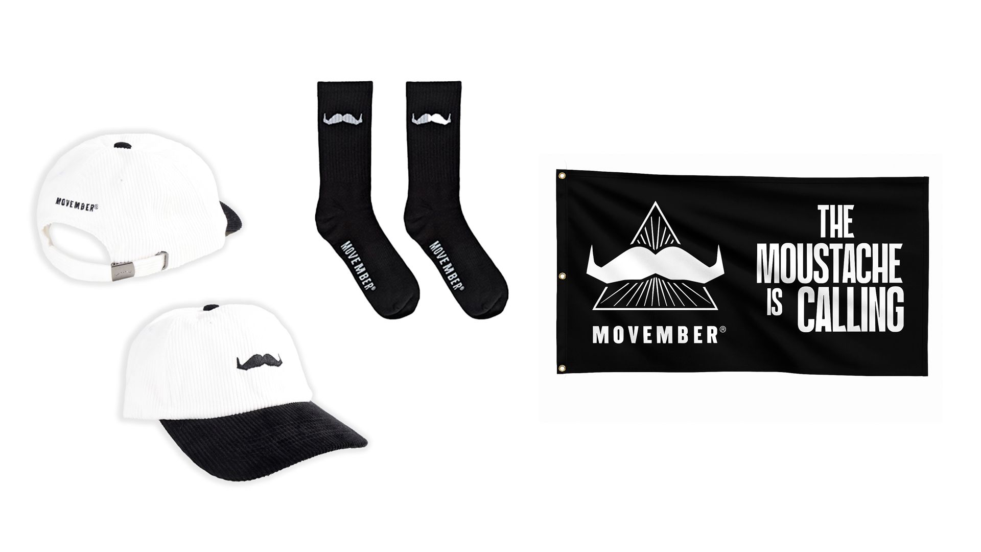 Photo showing a range of Movember Australia Platinum Club merchandise