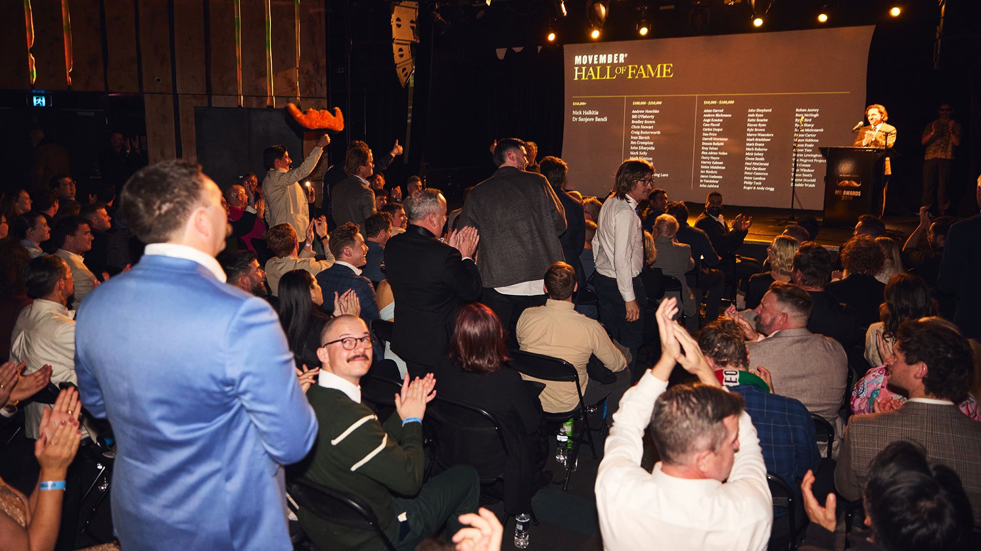 Photo of Movember Hall of Fame awards.