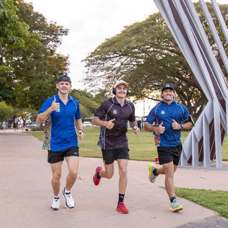 Three Blokes Running